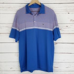 Vineyard Vines | Blue Pink Shaw Stripe Performance Polo